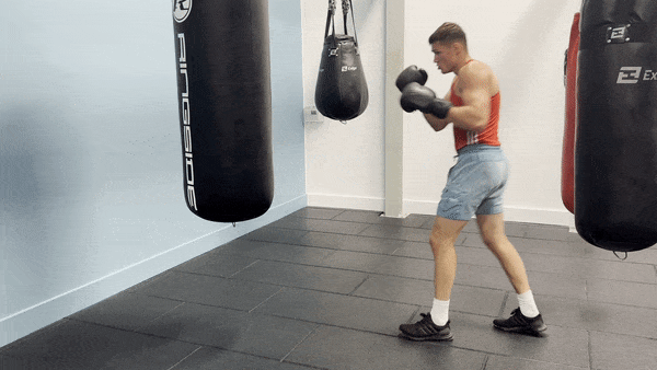A demo of the free round for the 9th round of the heavy bag workout