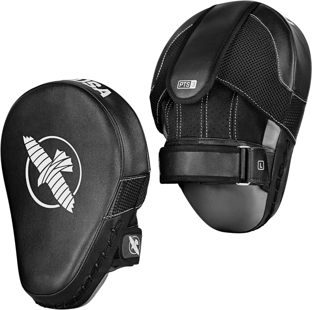 The brand Hayabusa's PTS 3 boxing mitts.