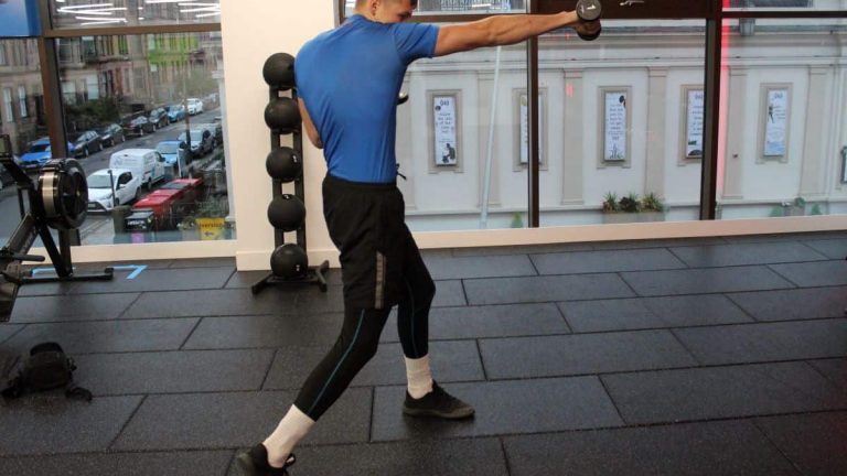 Boxer Mike doing weighted shadow boxing for faster jab